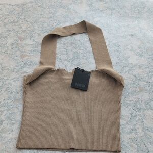 NBD Tan Knit Tote Bag Minimalist Design